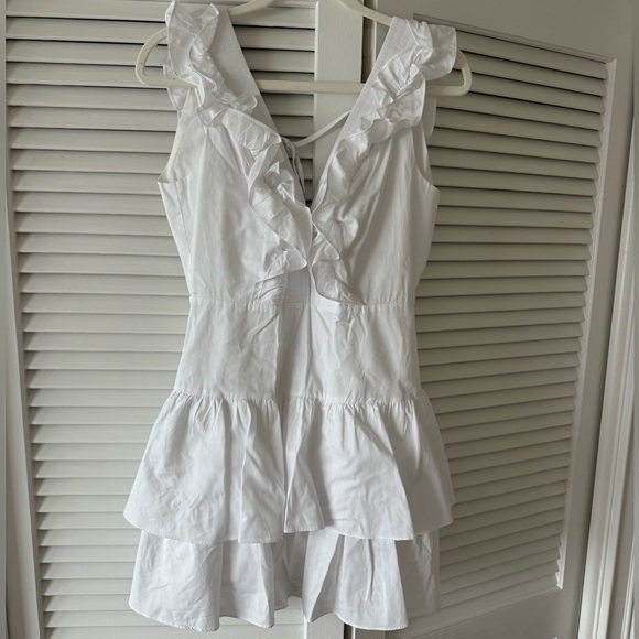 Hello Molly Short White Ruffled Dress - Picture 1 of 3